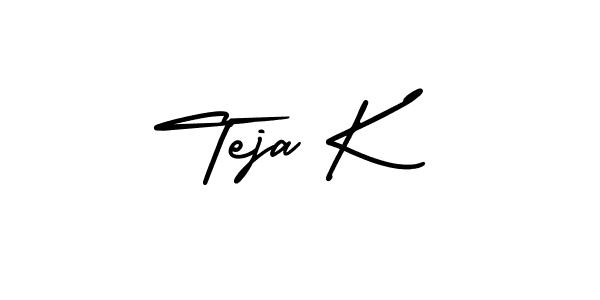 if you are searching for the best signature style for your name Teja K. so please give up your signature search. here we have designed multiple signature styles  using AmerikaSignatureDemo-Regular. Teja K signature style 3 images and pictures png