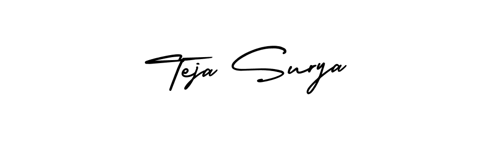 if you are searching for the best signature style for your name Teja Surya. so please give up your signature search. here we have designed multiple signature styles  using AmerikaSignatureDemo-Regular. Teja Surya signature style 3 images and pictures png