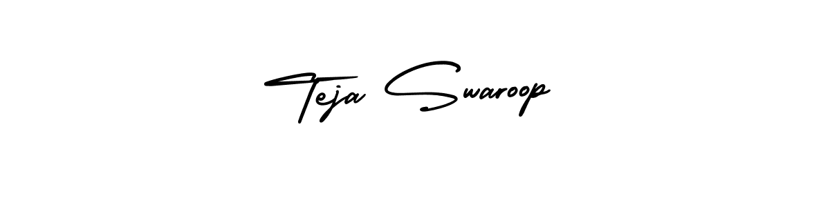 It looks lik you need a new signature style for name Teja Swaroop. Design unique handwritten (AmerikaSignatureDemo-Regular) signature with our free signature maker in just a few clicks. Teja Swaroop signature style 3 images and pictures png