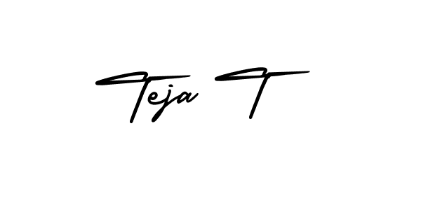 How to make Teja T signature? AmerikaSignatureDemo-Regular is a professional autograph style. Create handwritten signature for Teja T name. Teja T signature style 3 images and pictures png