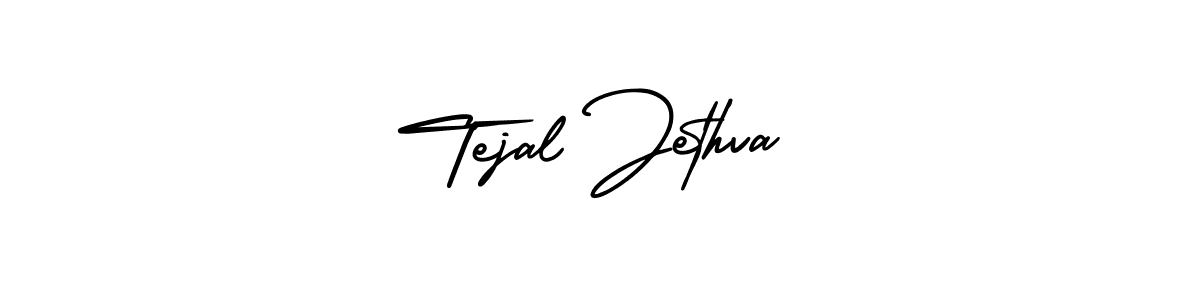 How to Draw Tejal Jethva signature style? AmerikaSignatureDemo-Regular is a latest design signature styles for name Tejal Jethva. Tejal Jethva signature style 3 images and pictures png