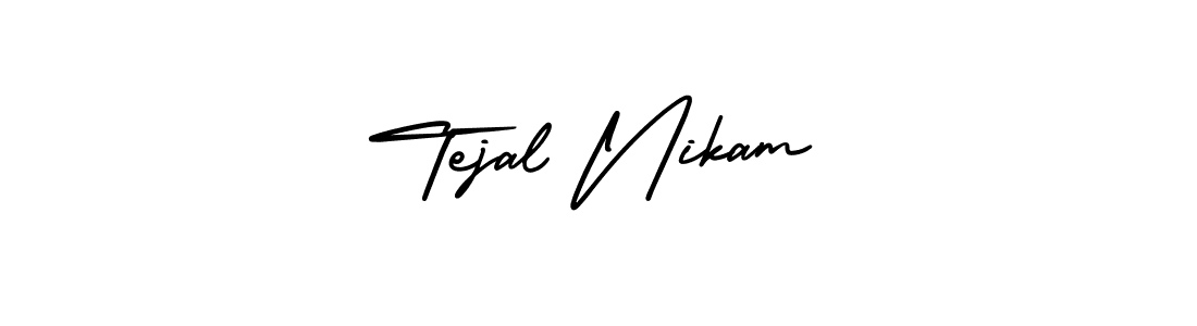 How to Draw Tejal Nikam signature style? AmerikaSignatureDemo-Regular is a latest design signature styles for name Tejal Nikam. Tejal Nikam signature style 3 images and pictures png