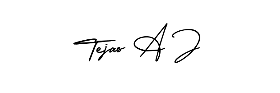 if you are searching for the best signature style for your name Tejas A J. so please give up your signature search. here we have designed multiple signature styles  using AmerikaSignatureDemo-Regular. Tejas A J signature style 3 images and pictures png