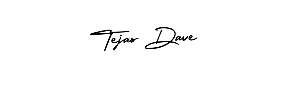 How to make Tejas Dave name signature. Use AmerikaSignatureDemo-Regular style for creating short signs online. This is the latest handwritten sign. Tejas Dave signature style 3 images and pictures png