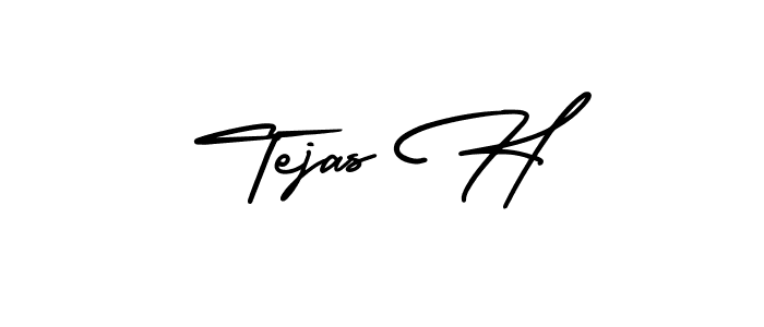 Make a beautiful signature design for name Tejas H. With this signature (AmerikaSignatureDemo-Regular) style, you can create a handwritten signature for free. Tejas H signature style 3 images and pictures png