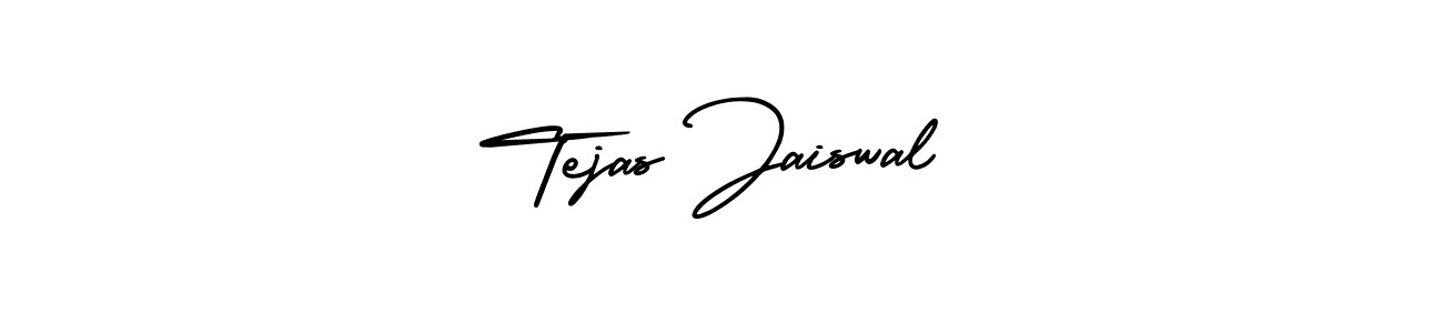 The best way (AmerikaSignatureDemo-Regular) to make a short signature is to pick only two or three words in your name. The name Tejas Jaiswal include a total of six letters. For converting this name. Tejas Jaiswal signature style 3 images and pictures png