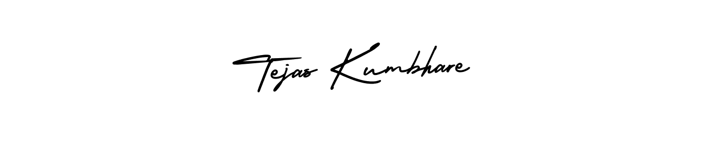 This is the best signature style for the Tejas Kumbhare name. Also you like these signature font (AmerikaSignatureDemo-Regular). Mix name signature. Tejas Kumbhare signature style 3 images and pictures png