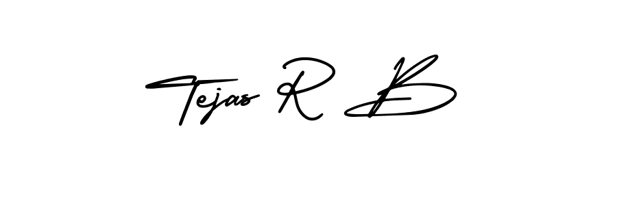 This is the best signature style for the Tejas R B name. Also you like these signature font (AmerikaSignatureDemo-Regular). Mix name signature. Tejas R B signature style 3 images and pictures png