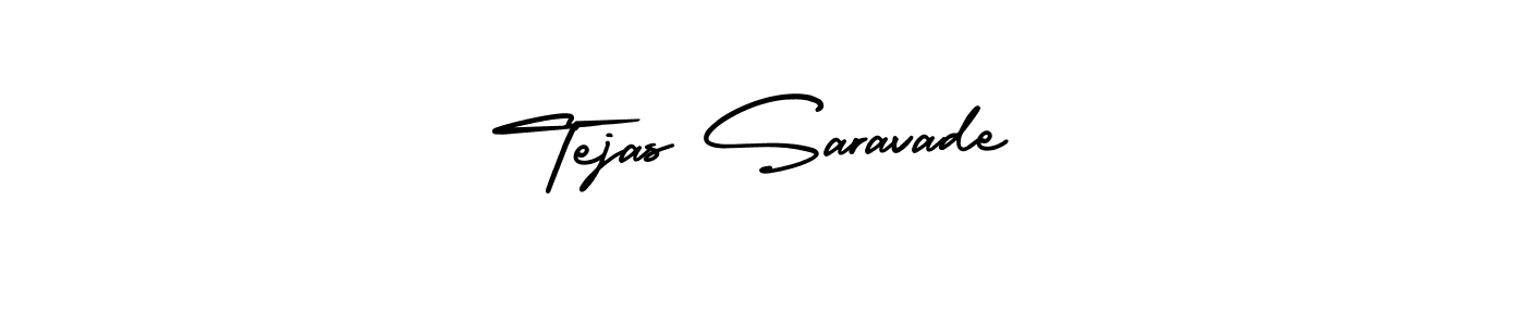 How to make Tejas Saravade name signature. Use AmerikaSignatureDemo-Regular style for creating short signs online. This is the latest handwritten sign. Tejas Saravade signature style 3 images and pictures png