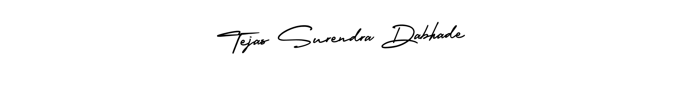 The best way (AmerikaSignatureDemo-Regular) to make a short signature is to pick only two or three words in your name. The name Tejas Surendra Dabhade include a total of six letters. For converting this name. Tejas Surendra Dabhade signature style 3 images and pictures png