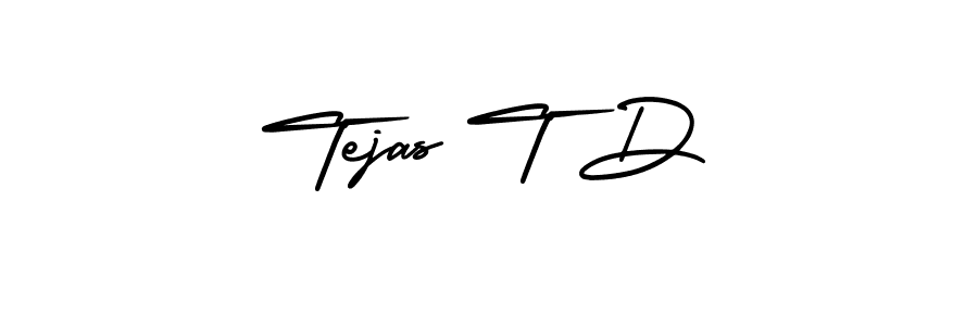 Make a beautiful signature design for name Tejas T D. With this signature (AmerikaSignatureDemo-Regular) style, you can create a handwritten signature for free. Tejas T D signature style 3 images and pictures png
