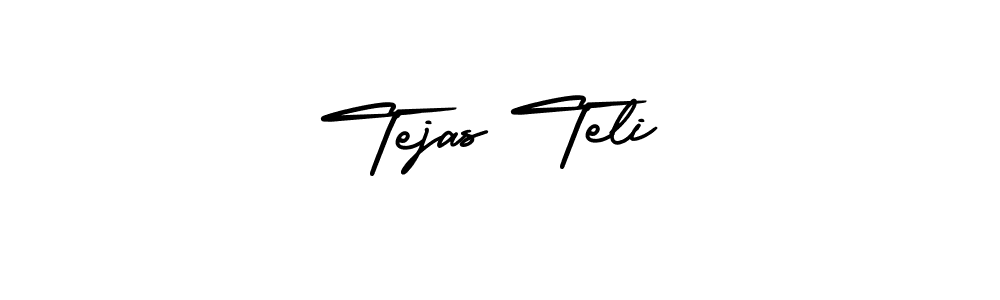 Make a beautiful signature design for name Tejas Teli. With this signature (AmerikaSignatureDemo-Regular) style, you can create a handwritten signature for free. Tejas Teli signature style 3 images and pictures png