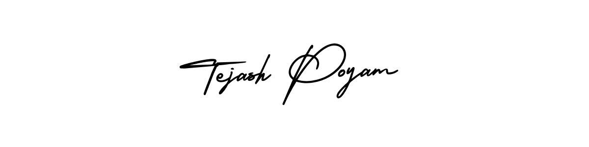 Use a signature maker to create a handwritten signature online. With this signature software, you can design (AmerikaSignatureDemo-Regular) your own signature for name Tejash Poyam. Tejash Poyam signature style 3 images and pictures png