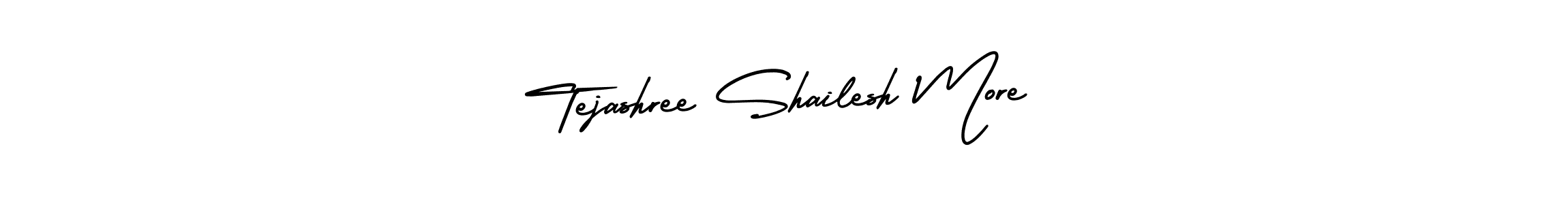 This is the best signature style for the Tejashree Shailesh More name. Also you like these signature font (AmerikaSignatureDemo-Regular). Mix name signature. Tejashree Shailesh More signature style 3 images and pictures png