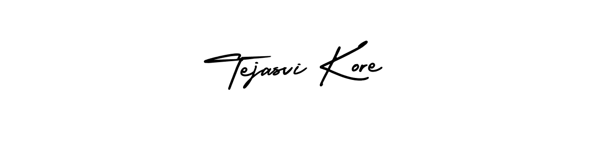 How to make Tejasvi Kore signature? AmerikaSignatureDemo-Regular is a professional autograph style. Create handwritten signature for Tejasvi Kore name. Tejasvi Kore signature style 3 images and pictures png