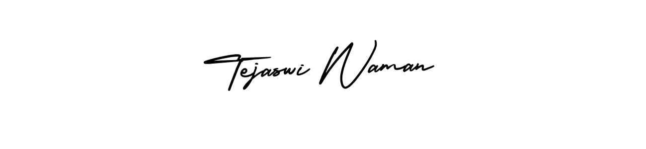 Make a beautiful signature design for name Tejaswi Waman. With this signature (AmerikaSignatureDemo-Regular) style, you can create a handwritten signature for free. Tejaswi Waman signature style 3 images and pictures png