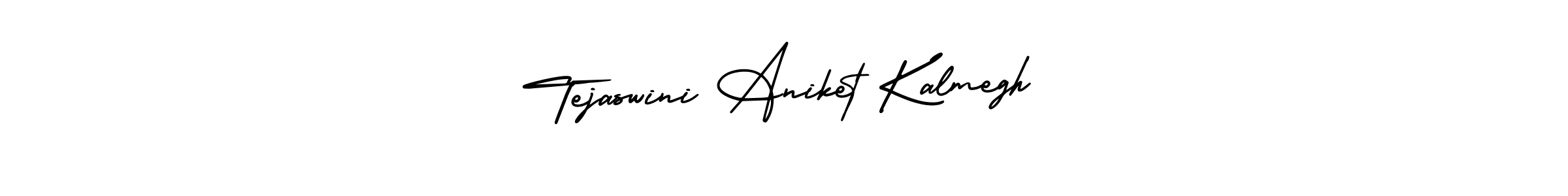 Tejaswini Aniket Kalmegh stylish signature style. Best Handwritten Sign (AmerikaSignatureDemo-Regular) for my name. Handwritten Signature Collection Ideas for my name Tejaswini Aniket Kalmegh. Tejaswini Aniket Kalmegh signature style 3 images and pictures png