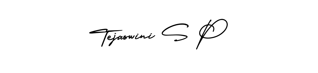 AmerikaSignatureDemo-Regular is a professional signature style that is perfect for those who want to add a touch of class to their signature. It is also a great choice for those who want to make their signature more unique. Get Tejaswini S P name to fancy signature for free. Tejaswini S P signature style 3 images and pictures png