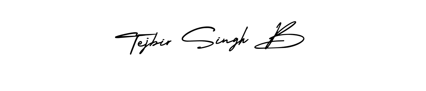 This is the best signature style for the Tejbir Singh B name. Also you like these signature font (AmerikaSignatureDemo-Regular). Mix name signature. Tejbir Singh B signature style 3 images and pictures png