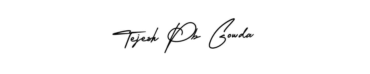 Tejesh Pb Gowda stylish signature style. Best Handwritten Sign (AmerikaSignatureDemo-Regular) for my name. Handwritten Signature Collection Ideas for my name Tejesh Pb Gowda. Tejesh Pb Gowda signature style 3 images and pictures png