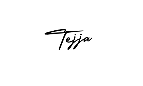 How to make Tejja name signature. Use AmerikaSignatureDemo-Regular style for creating short signs online. This is the latest handwritten sign. Tejja signature style 3 images and pictures png