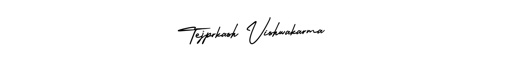 The best way (AmerikaSignatureDemo-Regular) to make a short signature is to pick only two or three words in your name. The name Tejprkash Vishwakarma include a total of six letters. For converting this name. Tejprkash Vishwakarma signature style 3 images and pictures png