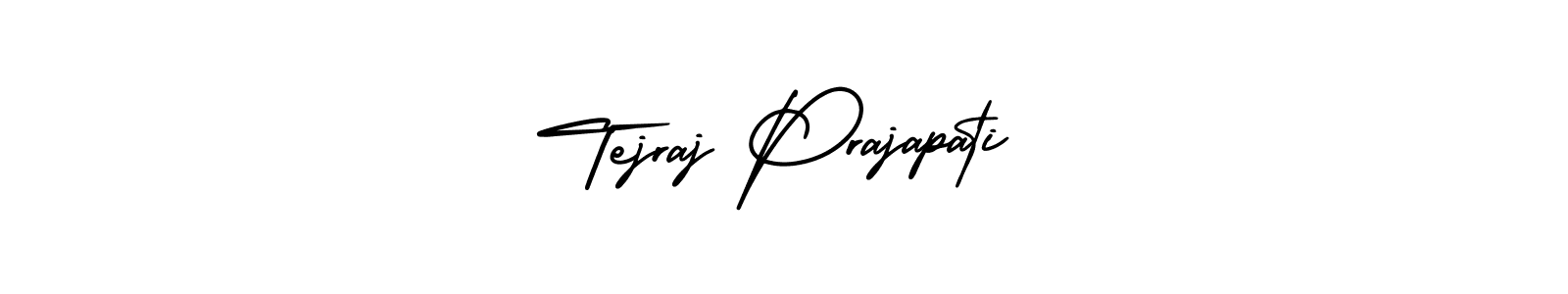 The best way (AmerikaSignatureDemo-Regular) to make a short signature is to pick only two or three words in your name. The name Tejraj Prajapati include a total of six letters. For converting this name. Tejraj Prajapati signature style 3 images and pictures png