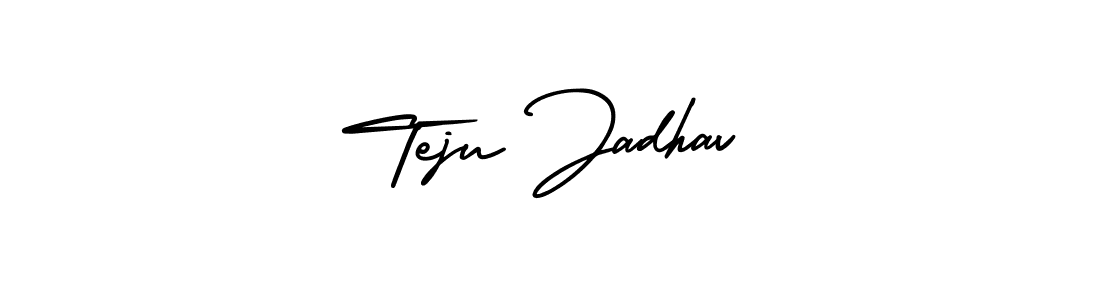 Similarly AmerikaSignatureDemo-Regular is the best handwritten signature design. Signature creator online .You can use it as an online autograph creator for name Teju Jadhav. Teju Jadhav signature style 3 images and pictures png