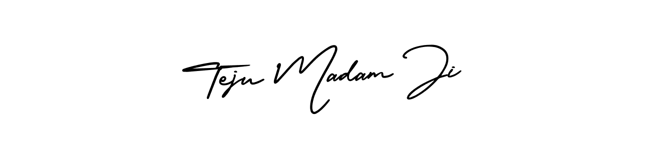 How to make Teju Madam Ji name signature. Use AmerikaSignatureDemo-Regular style for creating short signs online. This is the latest handwritten sign. Teju Madam Ji signature style 3 images and pictures png