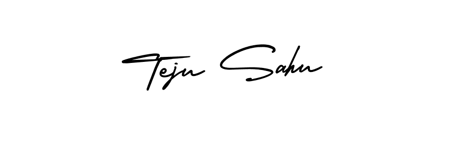 How to make Teju Sahu signature? AmerikaSignatureDemo-Regular is a professional autograph style. Create handwritten signature for Teju Sahu name. Teju Sahu signature style 3 images and pictures png