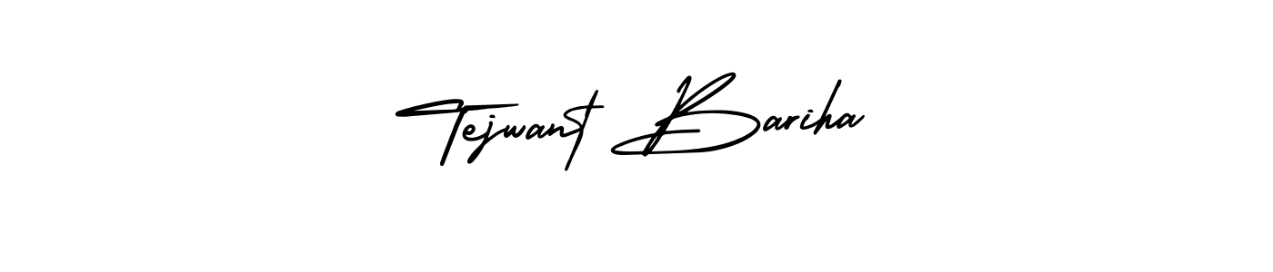 This is the best signature style for the Tejwant Bariha name. Also you like these signature font (AmerikaSignatureDemo-Regular). Mix name signature. Tejwant Bariha signature style 3 images and pictures png
