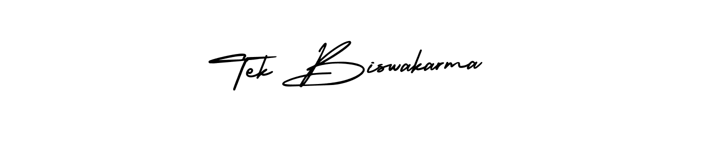 Tek Biswakarma stylish signature style. Best Handwritten Sign (AmerikaSignatureDemo-Regular) for my name. Handwritten Signature Collection Ideas for my name Tek Biswakarma. Tek Biswakarma signature style 3 images and pictures png