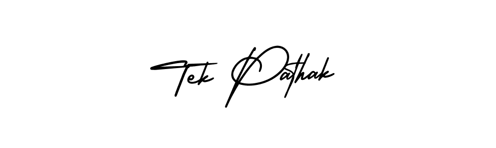 How to make Tek Pathak name signature. Use AmerikaSignatureDemo-Regular style for creating short signs online. This is the latest handwritten sign. Tek Pathak signature style 3 images and pictures png