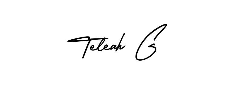 Teleah G stylish signature style. Best Handwritten Sign (AmerikaSignatureDemo-Regular) for my name. Handwritten Signature Collection Ideas for my name Teleah G. Teleah G signature style 3 images and pictures png