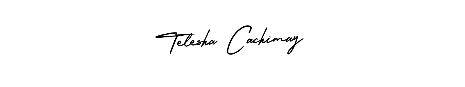 How to make Telesha Cachimay name signature. Use AmerikaSignatureDemo-Regular style for creating short signs online. This is the latest handwritten sign. Telesha Cachimay signature style 3 images and pictures png