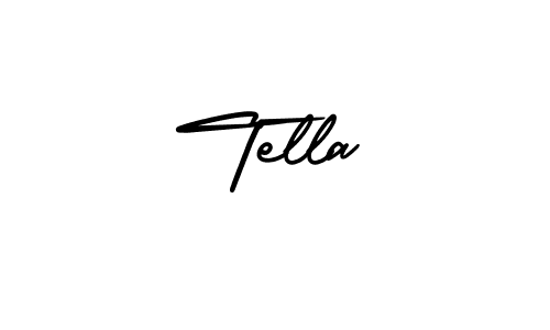 How to make Tella signature? AmerikaSignatureDemo-Regular is a professional autograph style. Create handwritten signature for Tella name. Tella signature style 3 images and pictures png