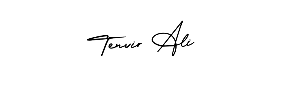 The best way (AmerikaSignatureDemo-Regular) to make a short signature is to pick only two or three words in your name. The name Tenvir Ali include a total of six letters. For converting this name. Tenvir Ali signature style 3 images and pictures png