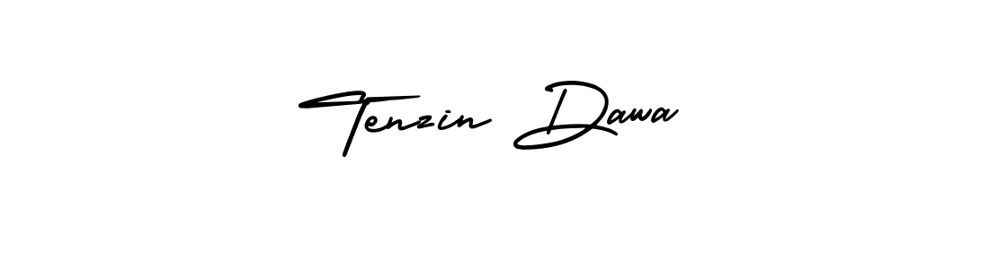 The best way (AmerikaSignatureDemo-Regular) to make a short signature is to pick only two or three words in your name. The name Tenzin Dawa include a total of six letters. For converting this name. Tenzin Dawa signature style 3 images and pictures png
