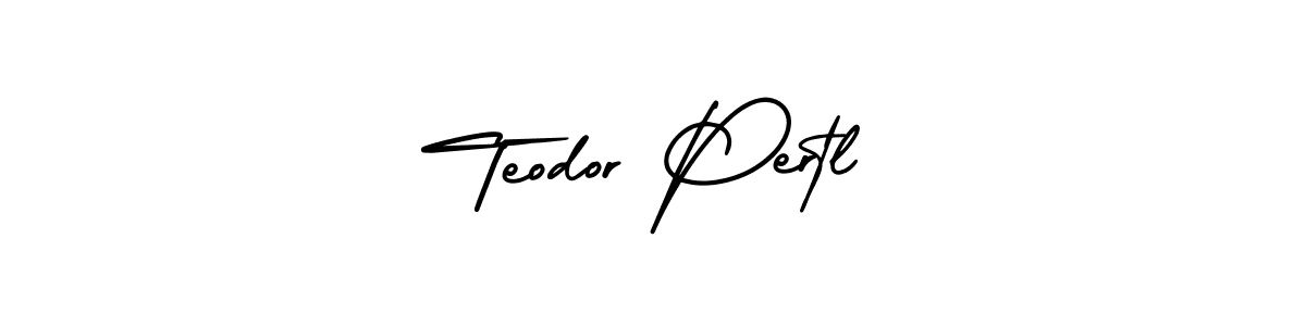 How to make Teodor Pertl signature? AmerikaSignatureDemo-Regular is a professional autograph style. Create handwritten signature for Teodor Pertl name. Teodor Pertl signature style 3 images and pictures png