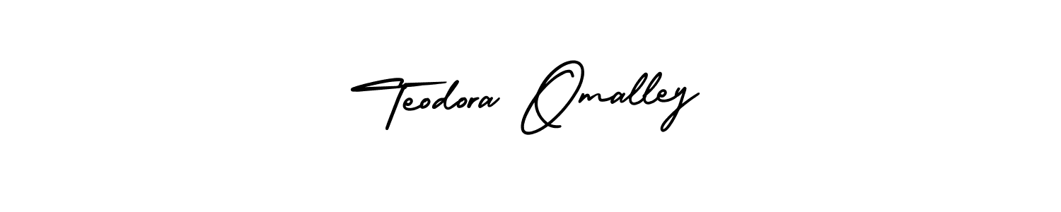 The best way (AmerikaSignatureDemo-Regular) to make a short signature is to pick only two or three words in your name. The name Teodora Omalley include a total of six letters. For converting this name. Teodora Omalley signature style 3 images and pictures png