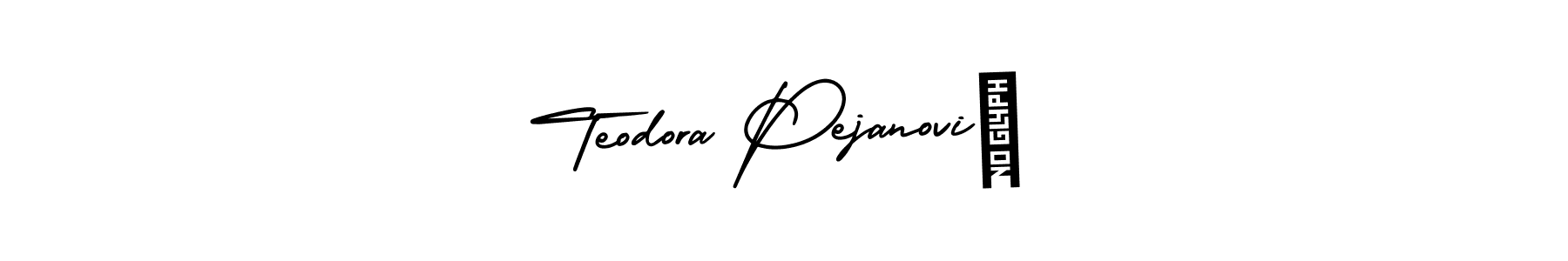 It looks lik you need a new signature style for name Teodora Pejanović. Design unique handwritten (AmerikaSignatureDemo-Regular) signature with our free signature maker in just a few clicks. Teodora Pejanović signature style 3 images and pictures png