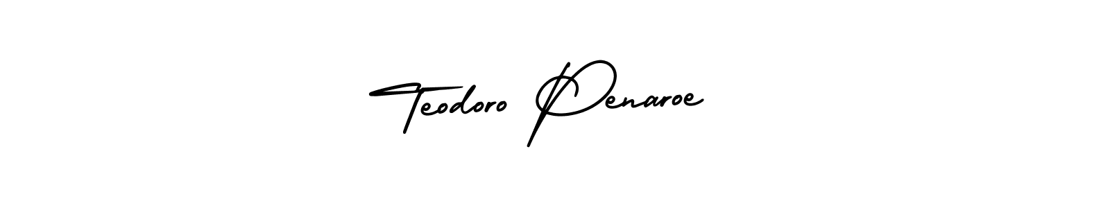 How to make Teodoro Penaroe  signature? AmerikaSignatureDemo-Regular is a professional autograph style. Create handwritten signature for Teodoro Penaroe  name. Teodoro Penaroe  signature style 3 images and pictures png