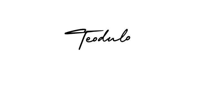 How to make Teodulo name signature. Use AmerikaSignatureDemo-Regular style for creating short signs online. This is the latest handwritten sign. Teodulo signature style 3 images and pictures png