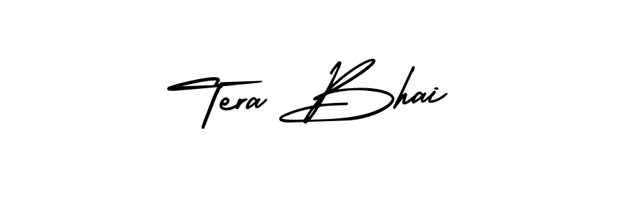 The best way (AmerikaSignatureDemo-Regular) to make a short signature is to pick only two or three words in your name. The name Tera Bhai include a total of six letters. For converting this name. Tera Bhai signature style 3 images and pictures png