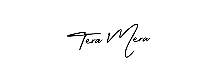 Create a beautiful signature design for name Tera Mera. With this signature (AmerikaSignatureDemo-Regular) fonts, you can make a handwritten signature for free. Tera Mera signature style 3 images and pictures png