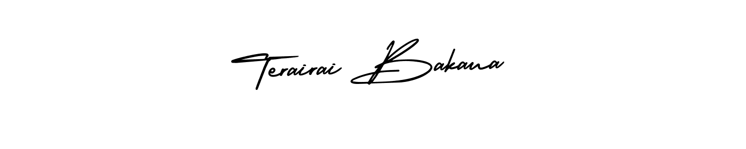 Also You can easily find your signature by using the search form. We will create Terairai Bakaua name handwritten signature images for you free of cost using AmerikaSignatureDemo-Regular sign style. Terairai Bakaua signature style 3 images and pictures png