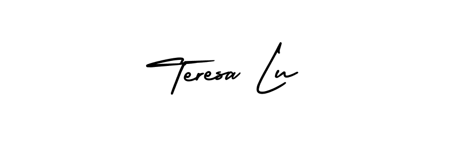 This is the best signature style for the Teresa Lu name. Also you like these signature font (AmerikaSignatureDemo-Regular). Mix name signature. Teresa Lu signature style 3 images and pictures png