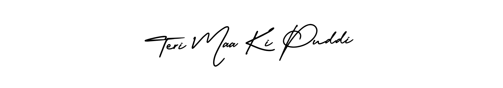 Use a signature maker to create a handwritten signature online. With this signature software, you can design (AmerikaSignatureDemo-Regular) your own signature for name Teri Maa Ki Puddi. Teri Maa Ki Puddi signature style 3 images and pictures png