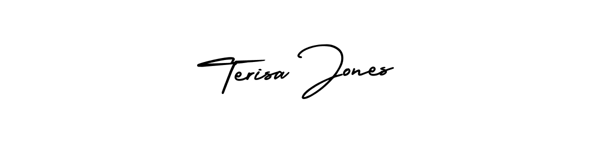 This is the best signature style for the Terisa Jones name. Also you like these signature font (AmerikaSignatureDemo-Regular). Mix name signature. Terisa Jones signature style 3 images and pictures png