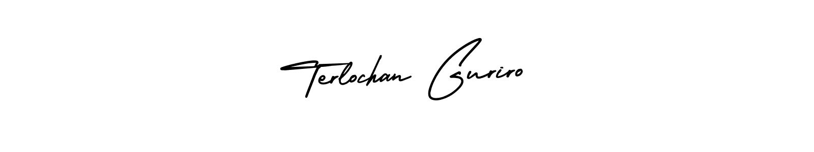 The best way (AmerikaSignatureDemo-Regular) to make a short signature is to pick only two or three words in your name. The name Terlochan Guriro include a total of six letters. For converting this name. Terlochan Guriro signature style 3 images and pictures png